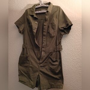 Torrid Army Green Super Cute Short Jumpsuit